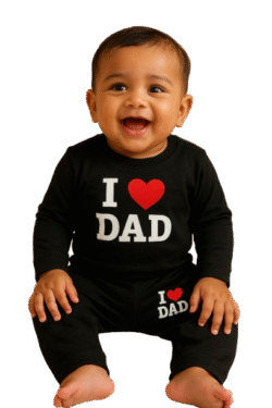 Person wearing a vibrant printed dress, smiling confidently – a visual that reflects the spirit of ‘LEELA Baby Wear’, a story of joyful style and fresh starts.”